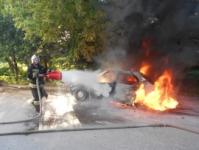 Автомобиль сгорел в Нижегородском районе утром 15 июля 