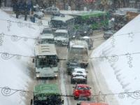 Огромные автомобильные пробки сковали Нижний Новгород вечером 10 января 