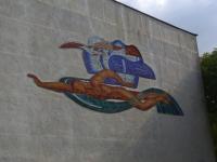 Мозаика с пловцом на нижегородском бассейне «Чайка» открылась после реставрации 