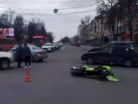 Водитель электромотоцикла пострадал в ДТП с иномаркой на Гагарина 