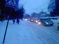 Многокилометровых пробки образовались в Нижнем Новгороде из-за непогоды 