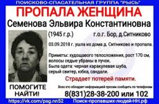 73-летняя Эльвира Семенова пропала в Нижегородской области 