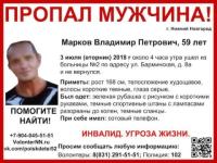 59-летний Владимир Марков пропал в Нижнем Новгороде 