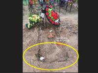 Автомобилист проехал по могиле на кладбище на Бору 