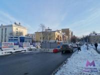 Улица Ошарская сужена у нижегородского ТЮЗа из-за продления метро 