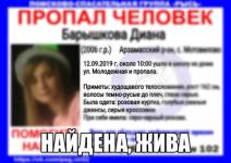 Пропавшая в Арзамасском районе 13-летняя Диана Барышкова найдена 