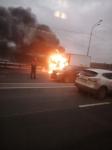Грузовик загорелся на Мызинском мосту в Нижнем Новгороде 