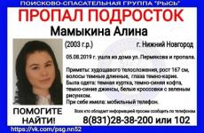 16-летняя Алина Мамыкина пропала в Нижнем Новгороде 