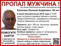 59-летний Евгений Калинкин пропал в Нижегородской области 