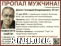Пропавший в Нижнем Новгороде 59-летний Геннадий Думин найден погибшим 