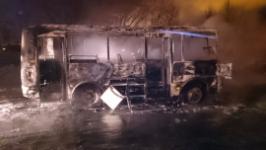 Автомобиль и автобус сгорели в Нижнем Новгороде 8 января 