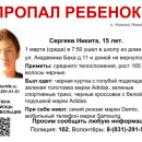 Поиски пропавшего 15-летнего Никиты Сергеева продолжают в Нижнем Новгороде 