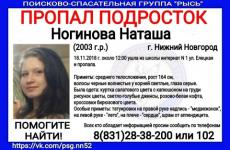 15-летняя Наташа Ногинова пропала в Нижнем Новгороде 