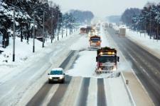 Снегопад затруднил движение на трассе М-7 в Лысковском районе 