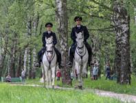 Конная полиция несет службу в Нижнем Новгороде  