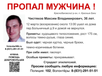 Волонтеры просят помощи нижегородцев в поиске пропавшего Максима Чистякова 