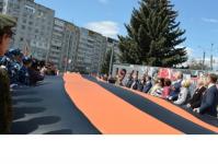 25-метровую георгиевскую ленту развернули нижегородцы в честь Дня Победы 