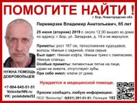 65-летний Владимир Переверзев пропал в Нижегородской области 