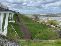 Сход грунта произошел на набережной Федоровского в Нижнем Новгороде   