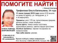 34-летняя Ольга Трефилова пропала в Нижнем Новгороде 