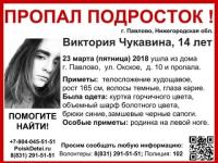 14-летняя Виктория Чукавина пропала в Павлове  