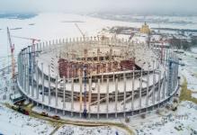 Сборка и монтаж металлоконструкций крыши продолжается на стадионе "Нижний Новгород" 