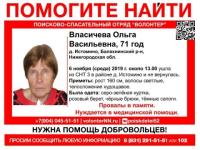 71-летняя Ольга Власичева пропала в Нижегородской области 