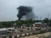 Фура и гаражи горят на шоссе Жиркомбината в Нижнем Новгороде 