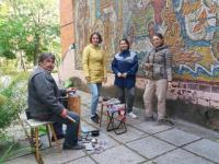 Советскую мозаику «Садко» реставрируют на фасаде детсада в Нижнем Новгороде 