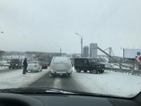 Две иномарки и УАЗ столкнулись на съезде в Афонино в Нижнем Новгороде 5 января  