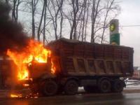 Самосвал горел в Нижегородской области 