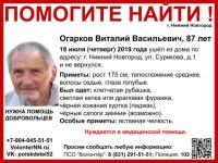 87-летний Виталий Огарков пропал в Нижнем Новгороде 