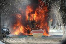 Грузовик сгорел на Окском съезде утром 26 июня 