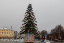 Главную новогоднюю елку установили в Нижнем Новгороде 