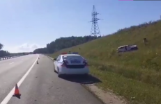 Hyundai с уснувшим за рулем водителем перевернулся в Кстовском районе 