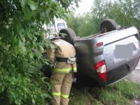 Внедорожник перевернулся в Нижегородской области 