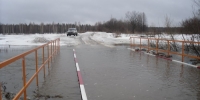 Низководный мост через реку Пьяна затоплен в Нижегородской области 