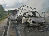 На трассе в Лысковском районе сгорела грузовая «ГАЗель» 