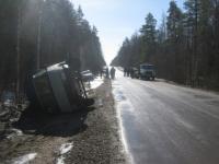 Газель опрокинулась на трассе в Нижегородской области 