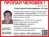 43-летний Сергей Гусев пропал в Нижнем Новгороде месяц назад 