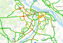 Нижний Новгород парализовало 6-балльными пробками 