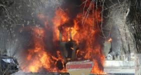 Два автомобиля сгорели на площади Горького в Нижнем Новгороде  