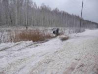 Автомобиль опрокинулся на крышу и оказался в кювете в Нижегородской области 