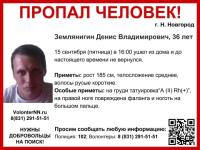 36-летний Денис Землянигин пропал в Нижнем Новгороде 