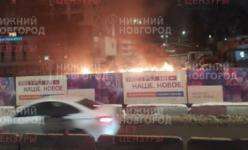 Теплогенератор загорелся на стройплощадке метро на улице Горького 