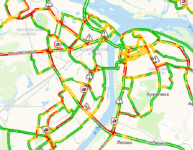Пробки сковали Нижний Новгород после снегопада 10 ноября   