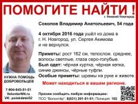 54-летний Владимир Соколов пропал в Нижнем Новгороде 