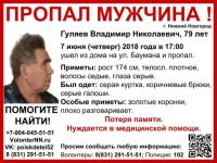 79-летний Владимир Гуляев пропал в Нижнем Новгороде 